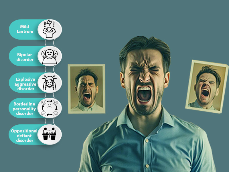 What are the types of Anger disorders in Adults.