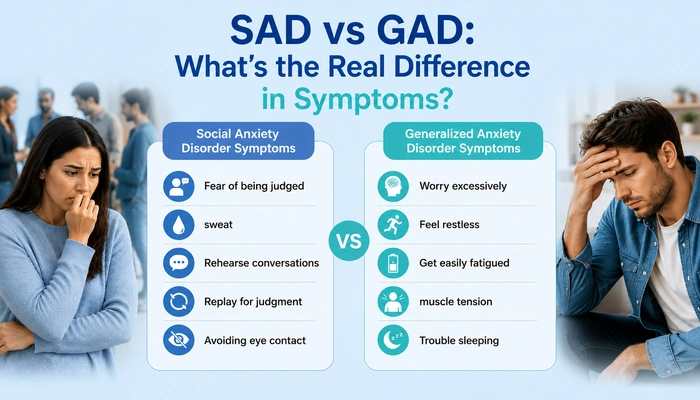 SAD vs GAD Symptoms Compared